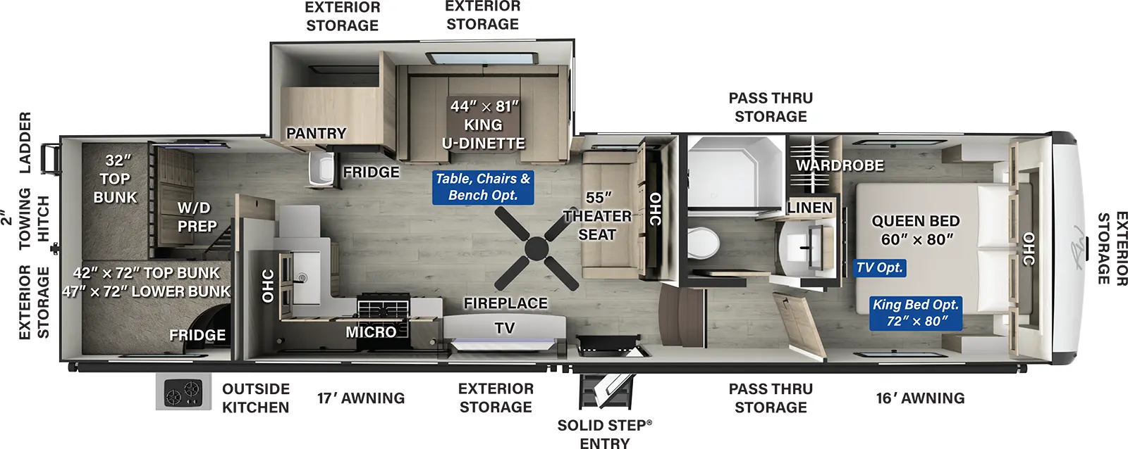 Rockwood Signature Fifth Wheels R374DBH Floorplan